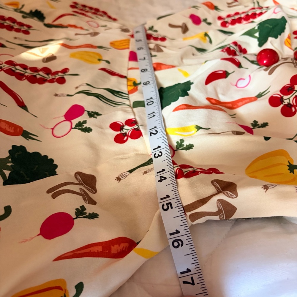 Modcloth Collectif Summer Vegetable Garden Print Fit Flare, Swing Skirt Dress,16 - Picture 13 of 16